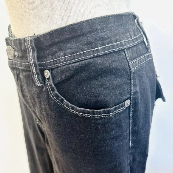 GLORIA VANDERBILT Women Straight Leg Mid rise Denim Black Jeans Pants Size 10 - Picture 5 of 13